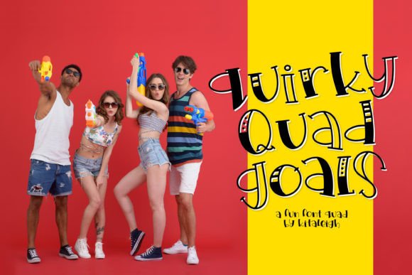 Quirky Quad Goals: A Font That Brings Energy to Your Designs